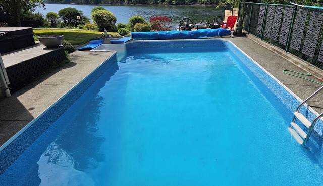 ocean dock and pool art villa