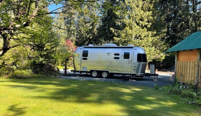 Vintage Airstream retreat on the Cowichan River