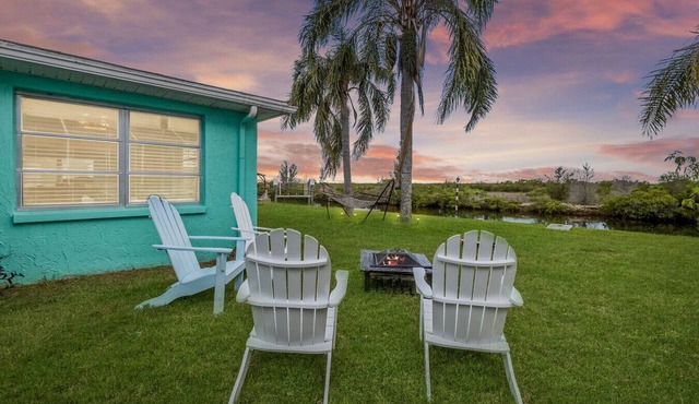 Waterfront! 2BR w/Firepit & Grill!